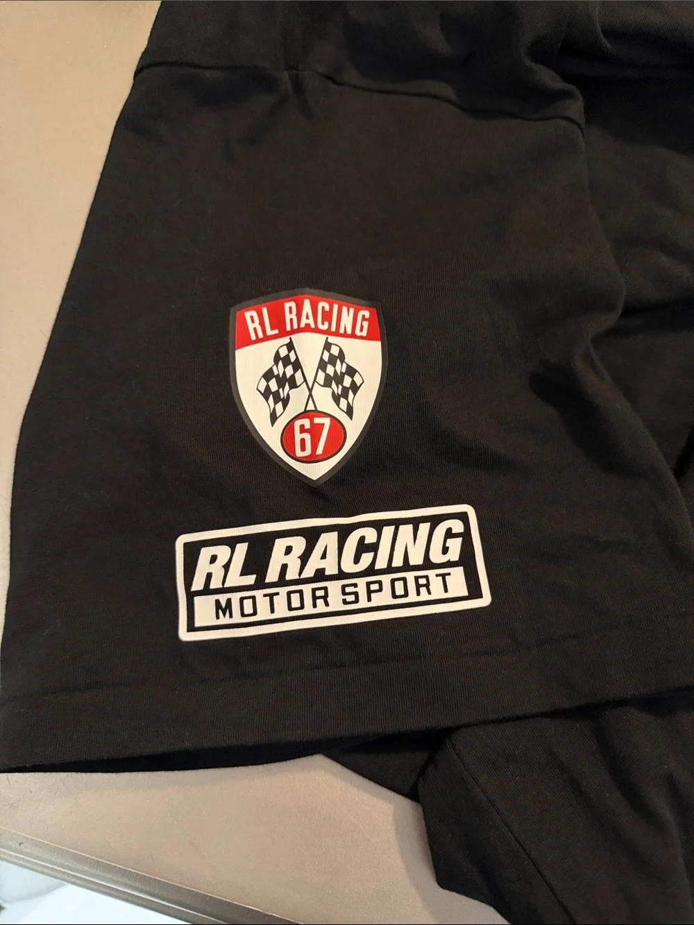 Polo by Ralph Lauren Black Short-Sleeve Tee with Red POLO Motor Sport Logo